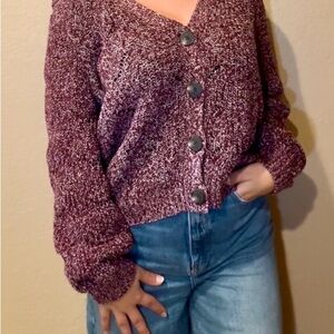 Old Navy Women's Burgundy Button-Up Cardigan